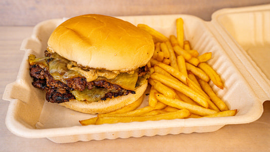 triple smash cheeseburger w fries